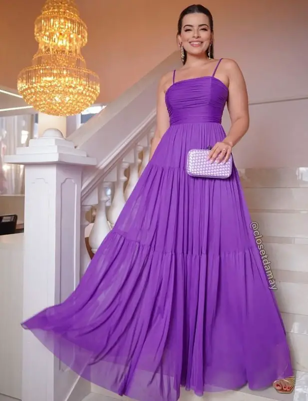 Purple dress with lilac nail polish
