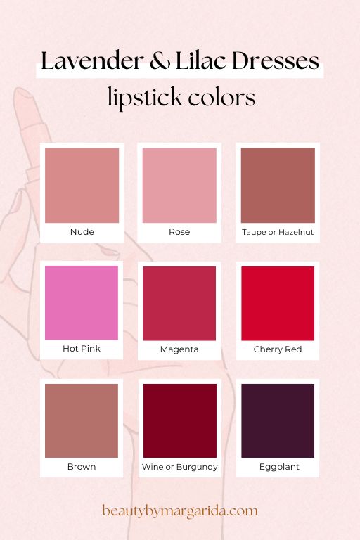 Lipstick colors for lavender and lilac dresses